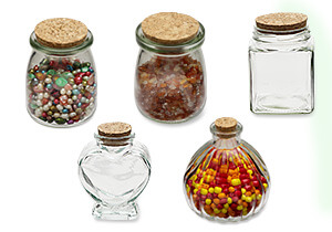 Glass Bottles with Cork Stoppers